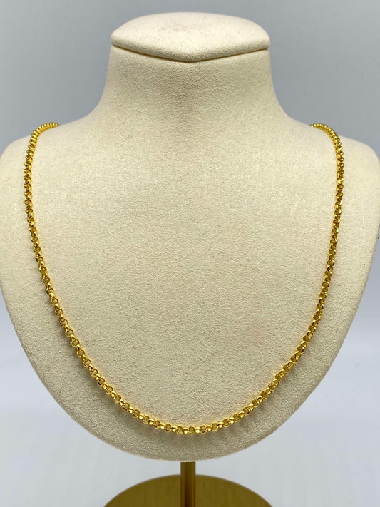 Gold Rolo Necklace Style - Collar De Oro Estilo Rolo