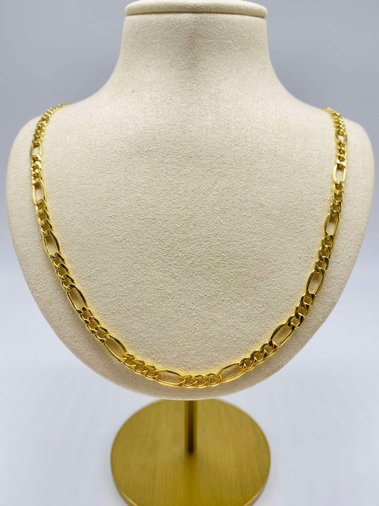 Gold Figaro Style Necklace - Collar De Oro Estilo Figaro
