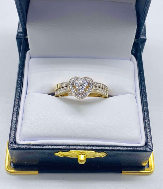 Gold Heart Engagement Ring - Anillo De Oro De Corazon Compromiso