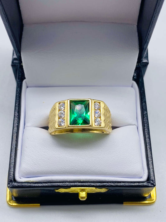 Gold Green Ring - Anillo De Oro Verde