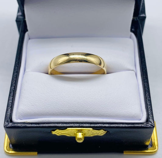 Gold Smooth Ring - Anillo De Oro Liso Banda