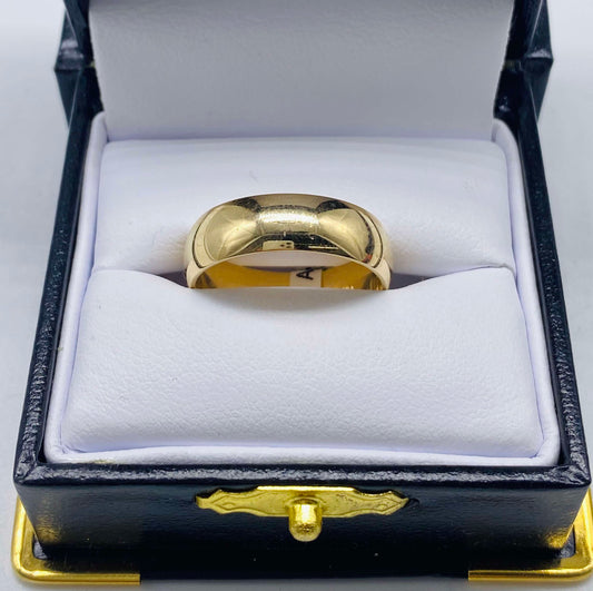 Gold Smooth Ring - Anillo De Oro Liso Banda