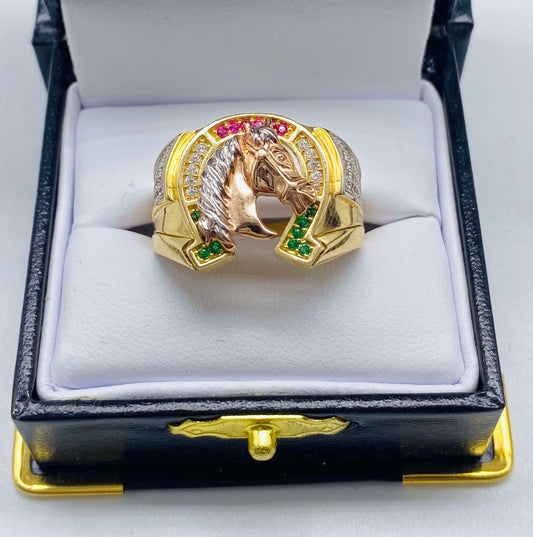 Gold Caballo Ring - Anillo De Oro Caballo