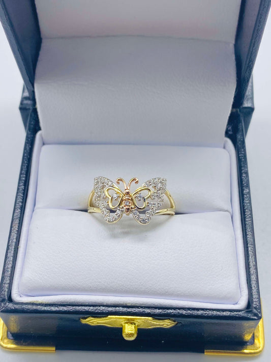 Gold Butterfly Ring - Anillo De Oro De Mariposa