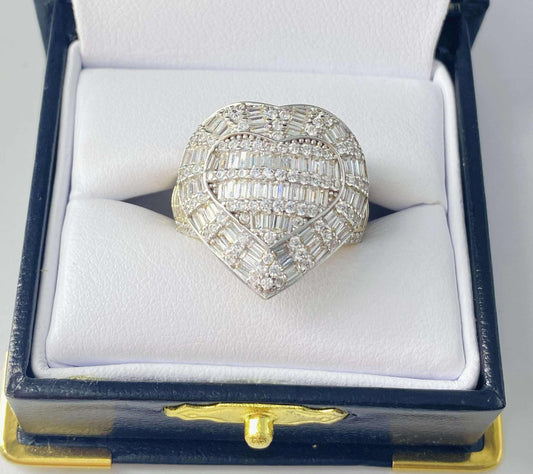 Gold Heart Cz Zirconia Ring  - Anillo De Oro De Corazon Cz Zirconia