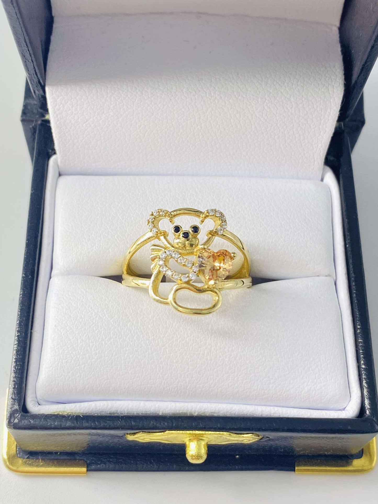 Gold Koala Cz Zirconia Ring - Anillo De Oro De Koala Cz Zirconia