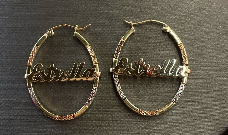Personalized Earrings 14K GOLD - Aretes Personalizados 14K ORO