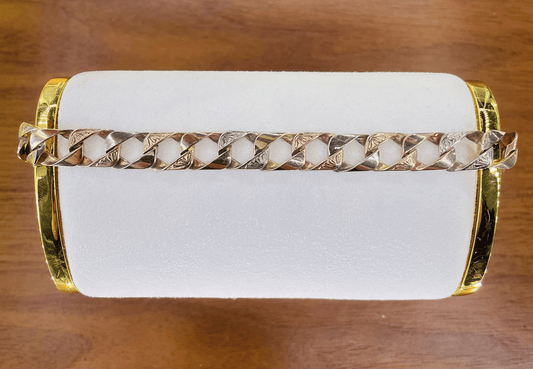 Men's Solid 3-Gold Cuban Bracelet
