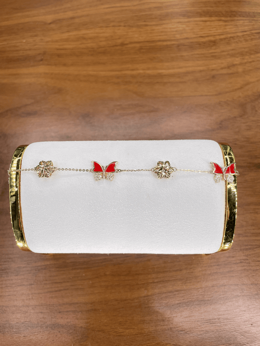 Women's Fancy Red-Butterfly Bracelet