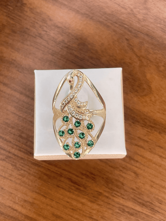 Emerald Peacock Ring