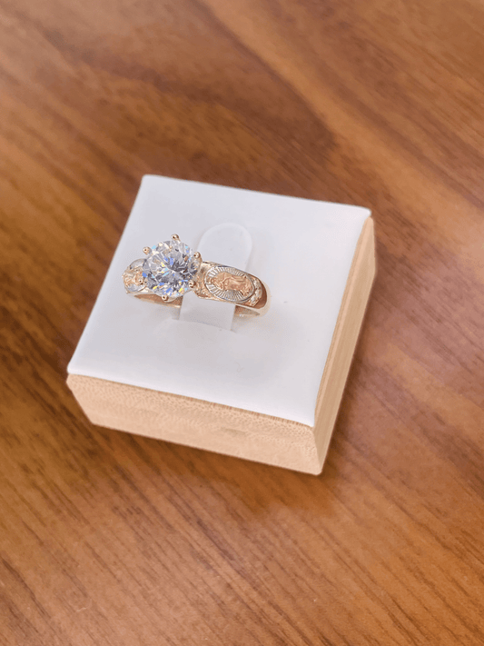 Women's CZ Virgin Mary Engagement Ring