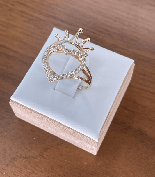 Women's Heart-Crown Ring