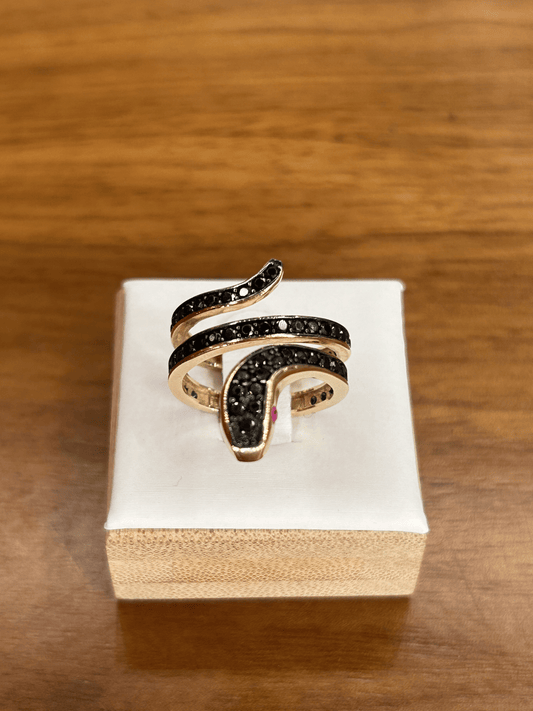 Women's Black Snake Ring