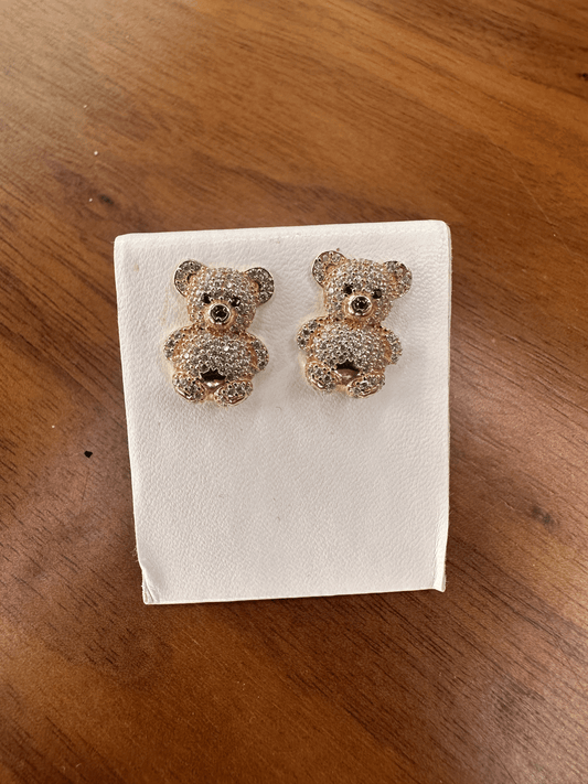 CZ Bear Earrings