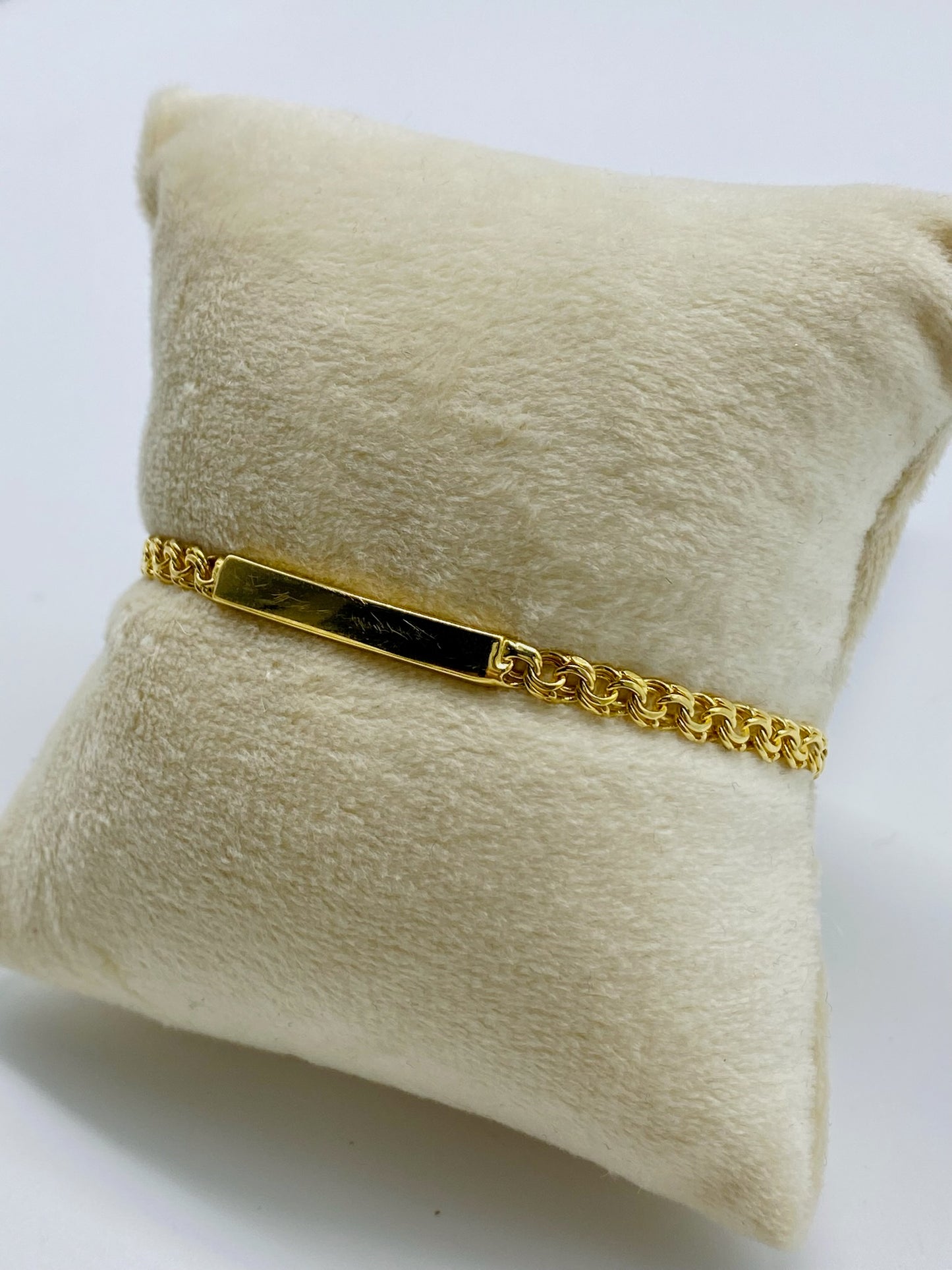 Gold Chino Link Bracelet - Pulsera De Oro Tejido Chino