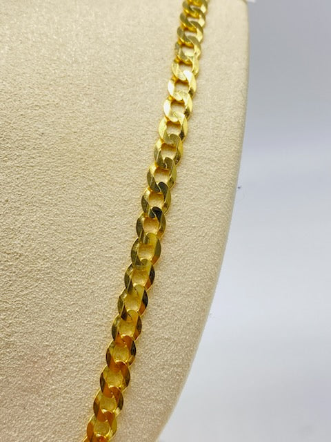 Gold Solid Cuban Style Necklace - Collar De Oro Cubana Solida