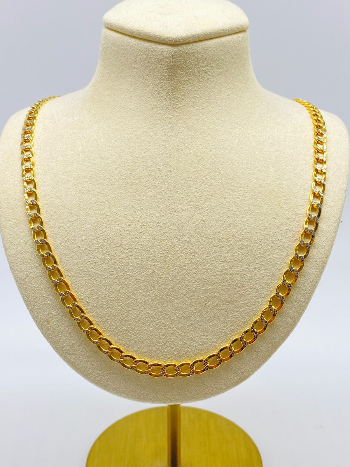 Gold Cuban Paved Style Necklace - Collar De Oro Cubana Adiamantada