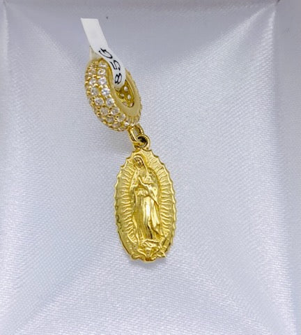 Gold Virgin Pendant Pandora Style - Dije De Oro De Virgen Estilo Pandora