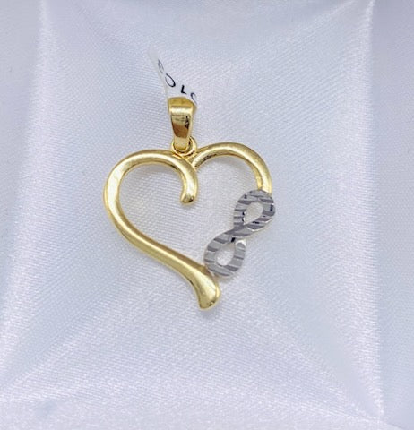 Gold Infinity Heart Pendant - Dije De Oro Corazon Infinito