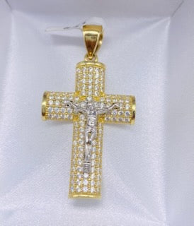 Gold Cross Pendant - Dije De Oro De Cruz