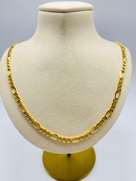 Gold Figaro Style Necklace - Collar De Oro Estilo Figaro