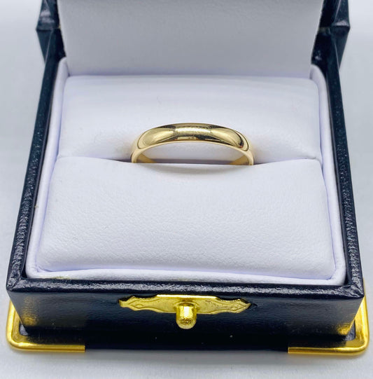 Gold Smooth Ring - Anillo De Oro Liso Banda