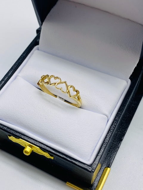 Gold Hearts Ring - Anillo De Oro De Corazones