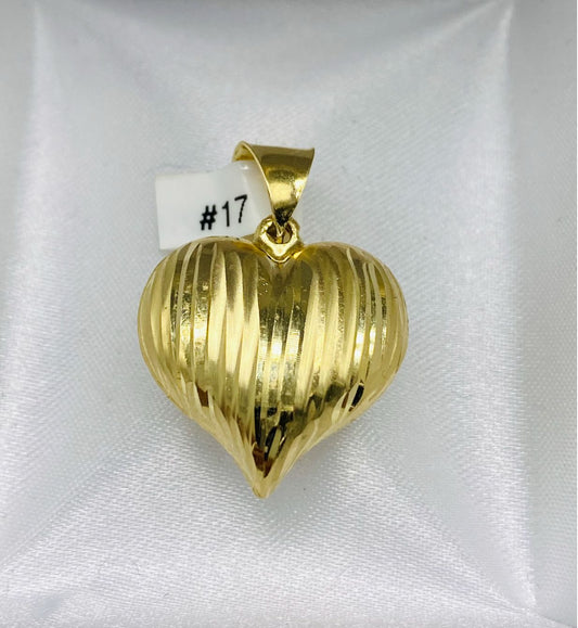 Big Heart Gold Pendant - Dije De Oro De Corazon Grande