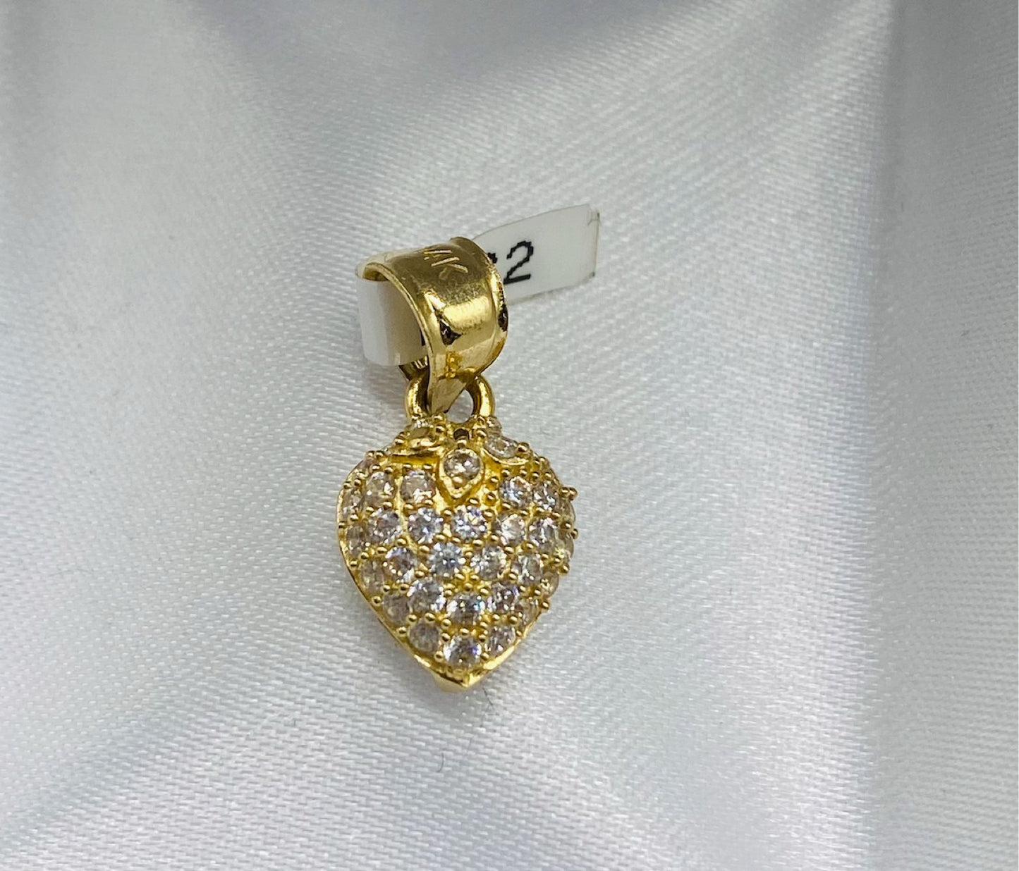 Gold Strawberry Cz Zirconia Pendant - Dije De Oro De Fresa Cz Zirconia