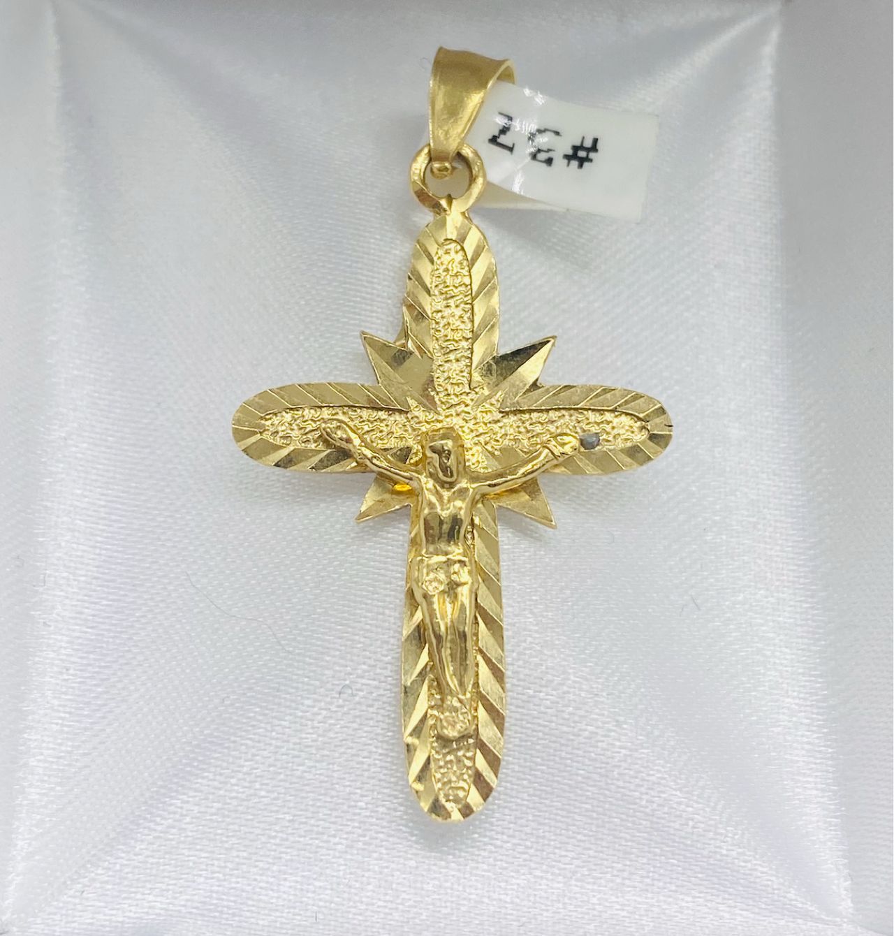 Gold Christ Cross Pendant - Dije De Oro De Cruz Cristo