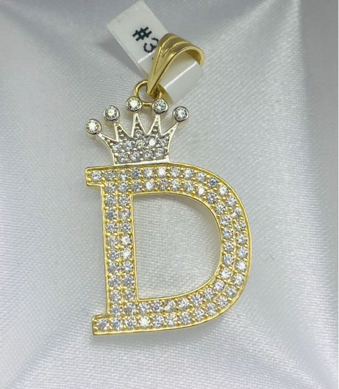 Gold Letter "D" With Crown Pendant Cz Zirconia - Dije De Oro De Letra "D" De Corona Cz Zirconia (Copy)