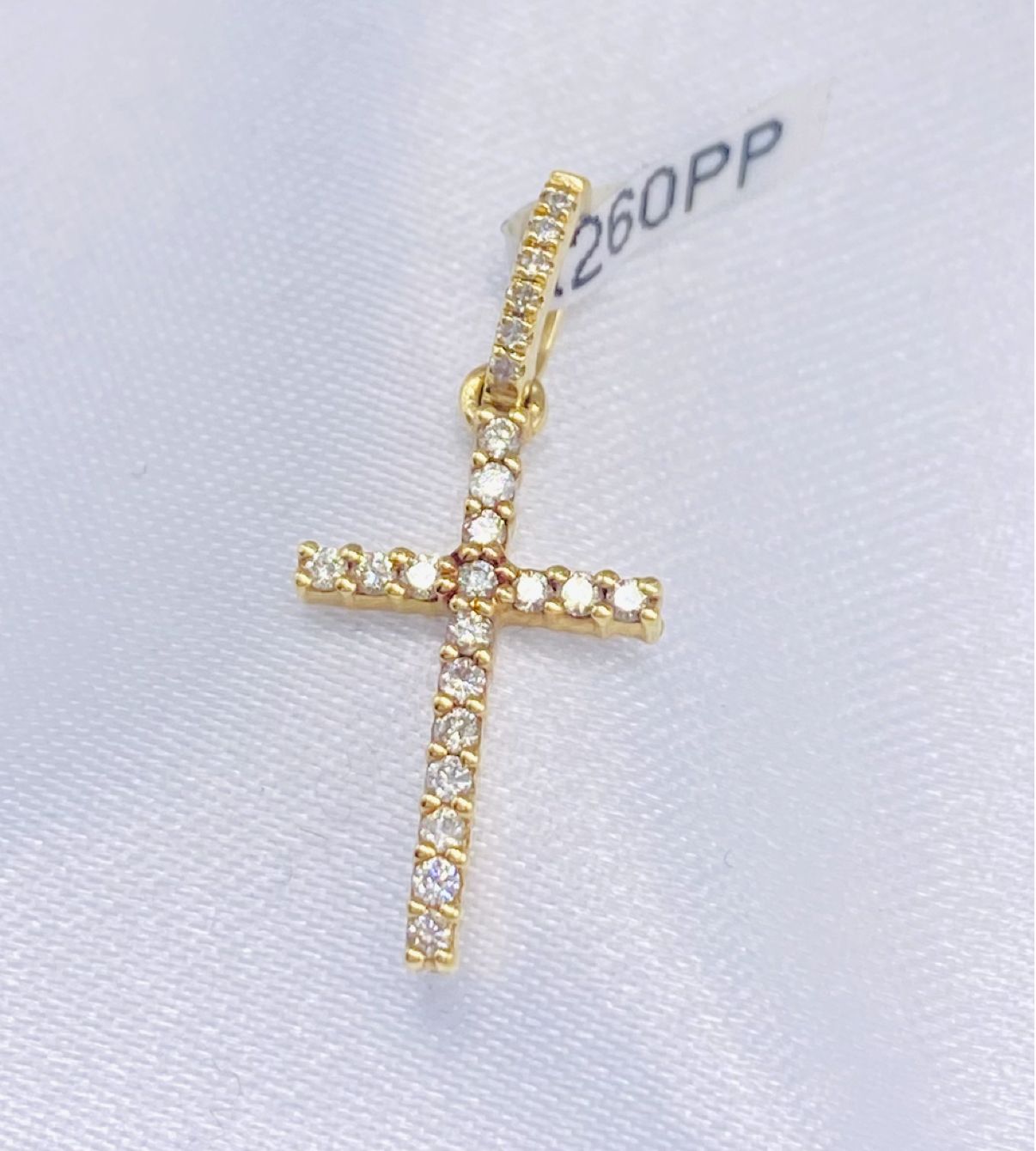 Gold Cross Diamond Pendant - Dije De Oro Cruz Diamante