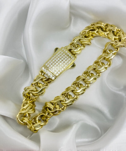 14K Gold Chino Link Bracelet - Oro De 14K Chino Link Brazalete