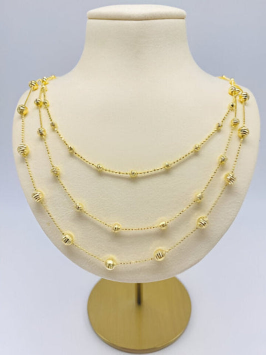 Gold Beaded Balines Necklace - Collar De Balines de Oro